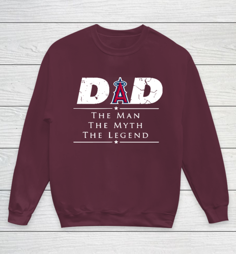 Los Angeles Angels MLB Baseball Dad The Man The Myth The Legend Youth Sweatshirt 4
