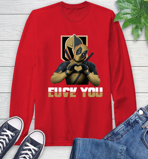 NHL Vegas Golden Knights Deadpool Love You Fuck You Hockey Sports Long Sleeve T-Shirt 11
