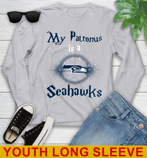 NFL Football Harry Potter My Patronus Is A Seattle Seahawks Youth Long Sleeve 5