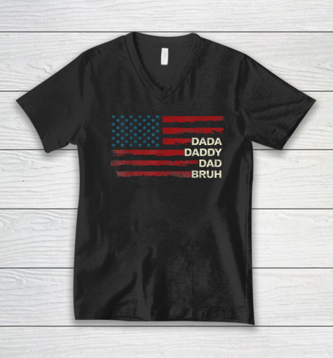Dada Daddy Dad Bruh Happy Funny Fathers Day 2023 V-Neck T-Shirt