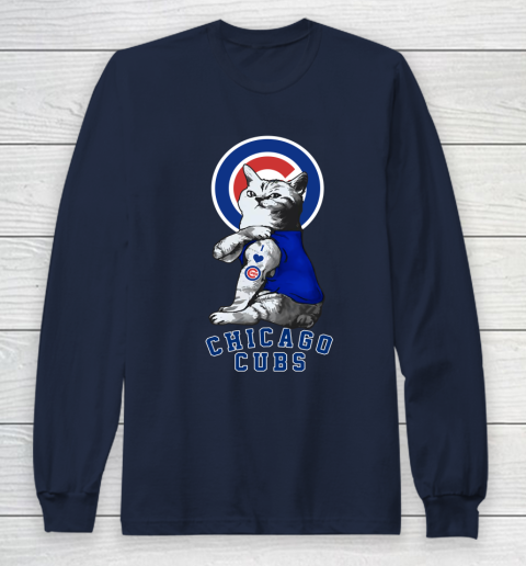 MLB Baseball My Cat Loves Chicago Cubs Long Sleeve T-Shirt 2
