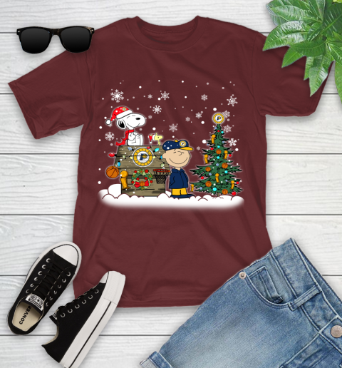 Indiana Pacers NBA Basketball Christmas The Peanuts Movie Snoopy Championship Youth T-Shirt 14