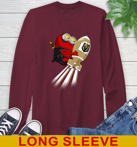 NHL Hockey Vegas Golden Knights Deadpool Minion Marvel Shirt Long Sleeve T-Shirt 7