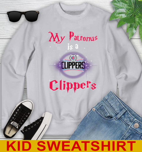 NBA Basketball Harry Potter My Patronus Is A LA Clippers Youth Sweatshirt 3