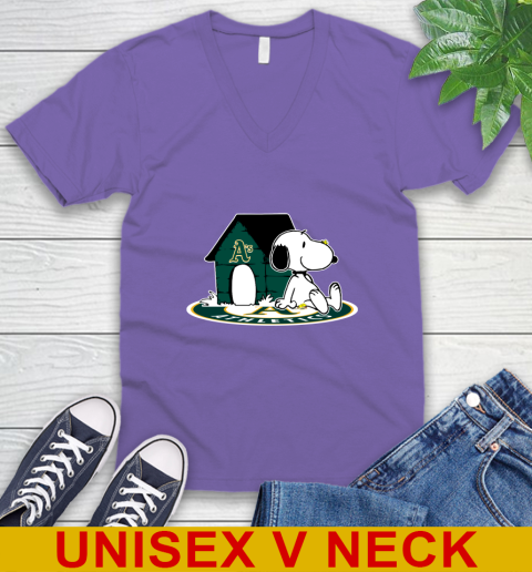 MLB Baseball Oakland Athletics Snoopy The Peanuts Movie Shirt V-Neck T-Shirt 9