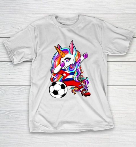 Dabbing Unicorn Cuba Soccer Fans Jersey Cuban Football Lover T-Shirt 13