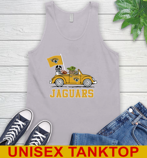NFL Football Jacksonville Jaguars Darth Vader Baby Yoda Driving Star Wars Shirt Tank Top 4