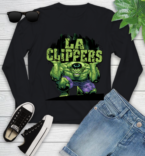 LA Clippers NBA Basketball Incredible Hulk Marvel Avengers Sports Youth Long Sleeve 2