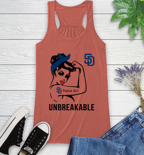 MLB San Diego Padres Girl Unbreakable Baseball Sports Racerback Tank 2