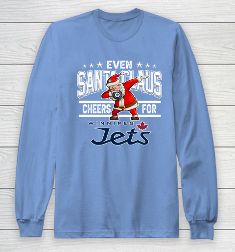 Winnipeg Jets Even Santa Claus Cheers For Christmas NHL Long Sleeve T-Shirt 8