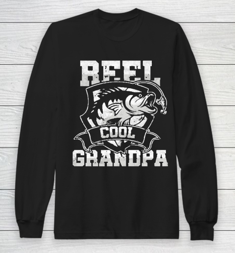 Grandpa Funny Gift Apparel  Fisherman Grandfather Angler Reel Cool Grandpa Long Sleeve T-Shirt