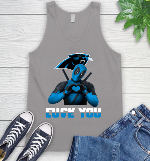NHL Carolina Panthers Deadpool Love You Fuck You Football Sports Tank Top 3