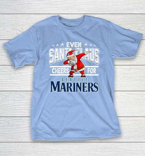 EveSeattle Mariners Even Santa Claus Cheers For Christmas MLB T-Shirt 10