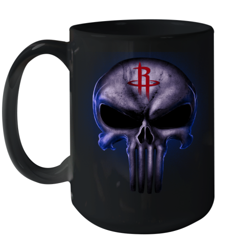 Houston Rockets NBA Basketball Punisher Skull Sports Ceramic Mug 15oz