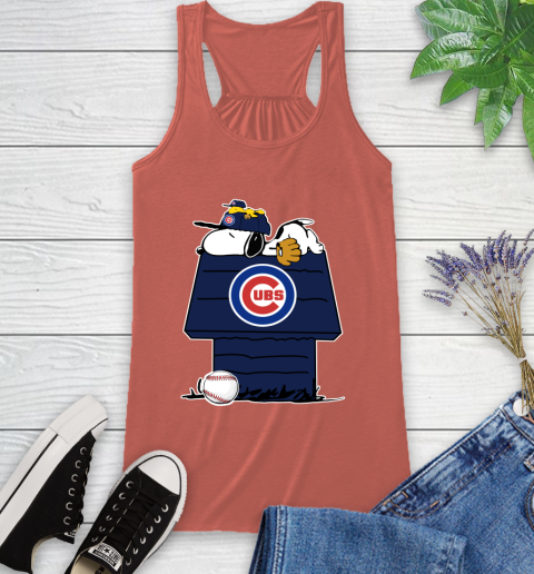 MLB Chicago Cubs Snoopy Woodstock The Peanuts Movie Baseball T Shirt Racerback Tank 4