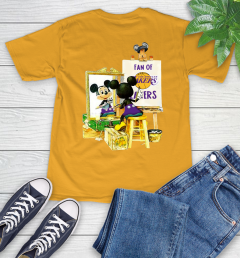 NBA Basketball Los Angeles Lakers Mickey Drawing Shirt 3 NBA Basketball Los Angeles Lakers Mickey Drawing Shirt - Image 3