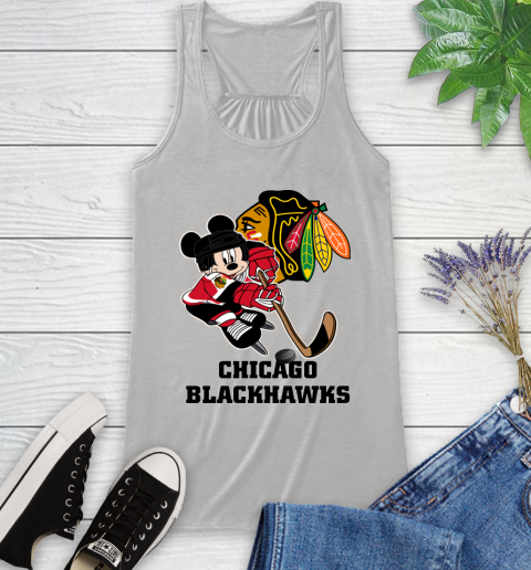 NHL Chicago Blackhawks Mickey Mouse Disney Hockey T Shirt Racerback Tank