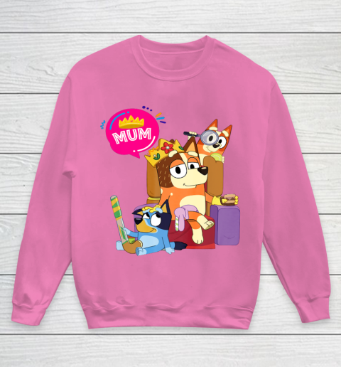 Bluey Mom Dad Funny Queen For Family Lover Youth Sweatshirt 7