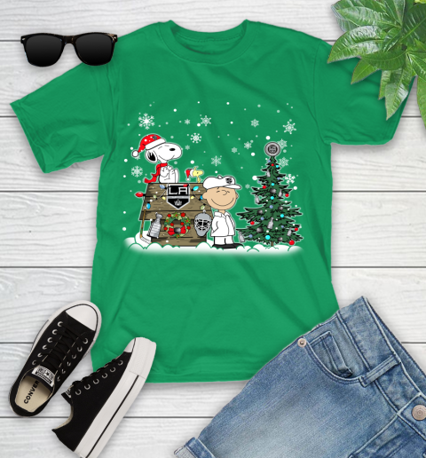 NHL Los Angeles Kings Snoopy Charlie Brown Woodstock Christmas Stanley Cup Hockey Youth T-Shirt 8