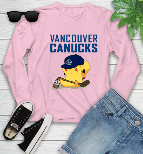 NHL Pikachu Hockey Sports Vancouver Canucks Youth Long Sleeve 10