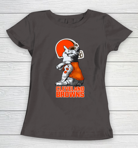 NFL Football My Cat Loves Cleveland Browns Women's T-Shirt 7