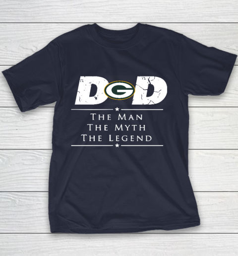 Green Bay Packers NFL Football Dad The Man The Myth The Legend Youth T-Shirt 2