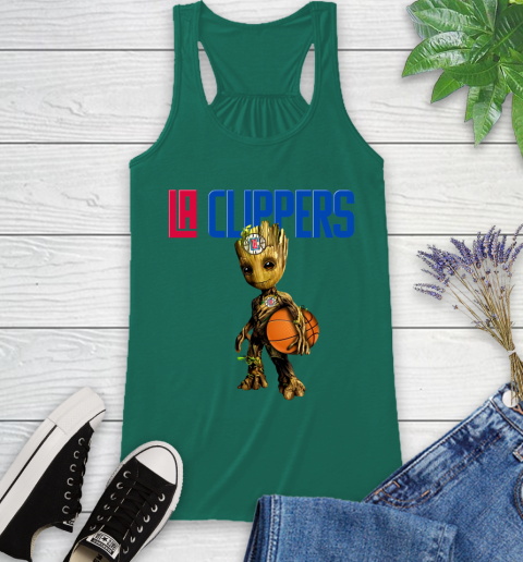 LA Clippers NBA Basketball Groot Marvel Guardians Of The Galaxy Racerback Tank 7