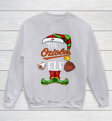 Baltimore Orioles Christmas ELF Funny MLB Youth Sweatshirt 3