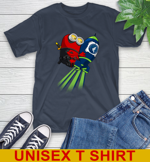 NBA Basketball Minnesota Timberwolves Deadpool Minion Marvel Shirt T-Shirt 3