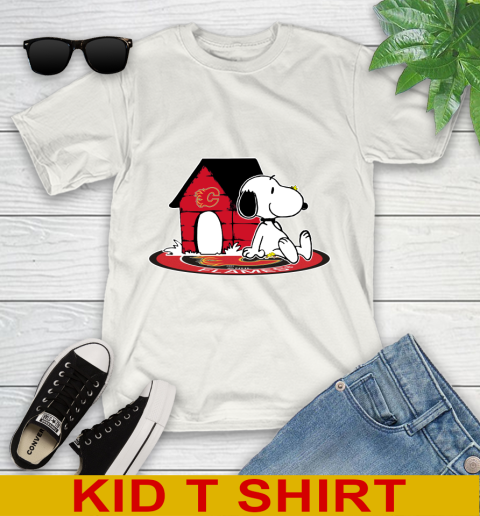 NHL Hockey Calgary Flames Snoopy The Peanuts Movie Shirt Youth T-Shirt