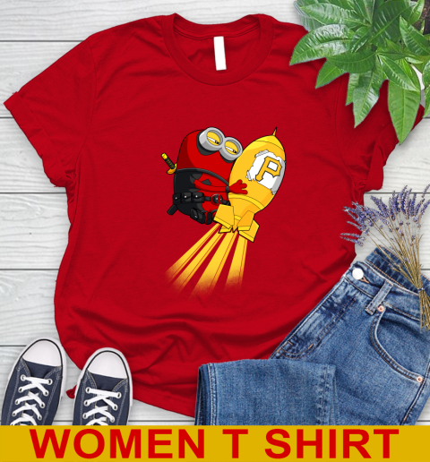 MLB Baseball Pittsburgh Pirates Deadpool Minion Marvel Shirt Women's T-Shirt 11