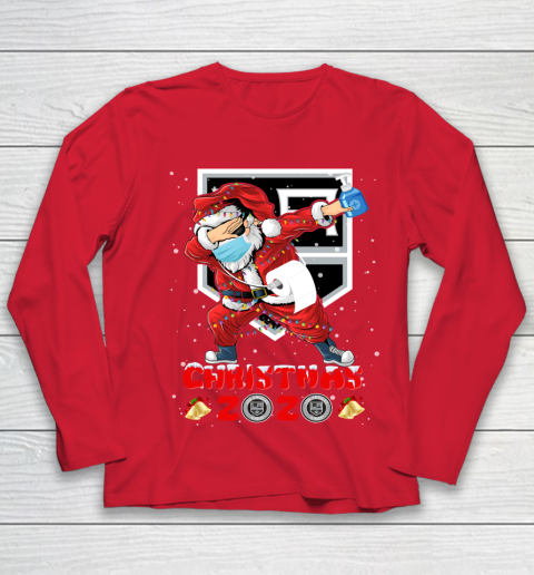 Los Angeles Kings Funny Santa Claus Dabbing Christmas 2020 NHL Youth Long Sleeve 8