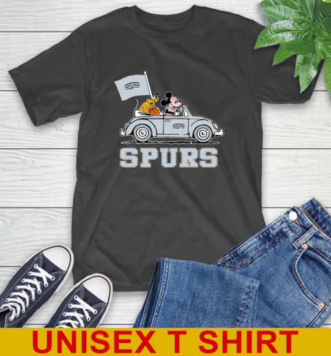 NBA Basketball San Antonio Spurs Pluto Mickey Driving Disney Shirt T-Shirt 2