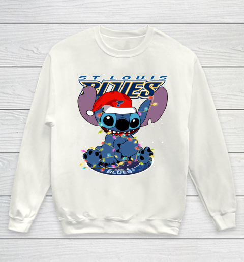 St.Louis Blues NHL Hockey noel stitch Christmas Youth Sweatshirt