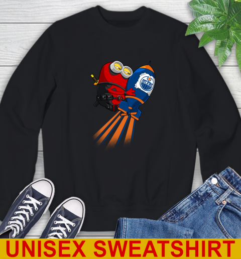 NHL Hockey Edmonton Oilers Deadpool Minion Marvel Shirt Sweatshirt