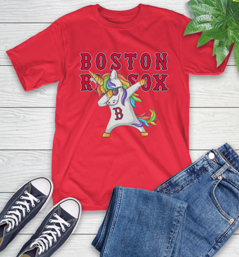 Boston Red Sox MLB Baseball Funny Unicorn Dabbing Sports T-Shirt 22