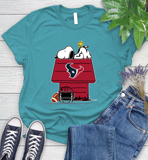 Houston Texans NFL Football Snoopy Woodstock The Peanuts Movie Women's T-Shirt 12