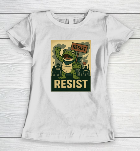 Resist Portland Frog Stand With Frog Digital Protest Shirt Women's T-Shirt