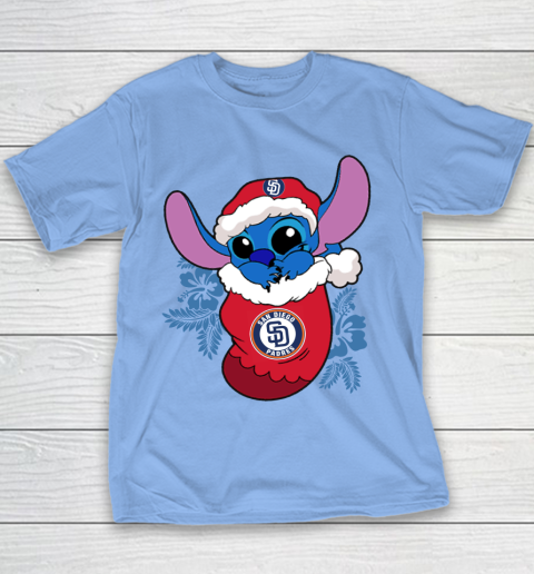San Diego Padres Christmas Stitch In The Sock Funny Disney MLB Youth T-Shirt 10