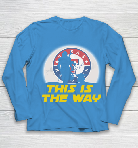 Texas Rangers MLB Baseball Star Wars Yoda And Mandalorian This Is The Way Youth Long Sleeve 5