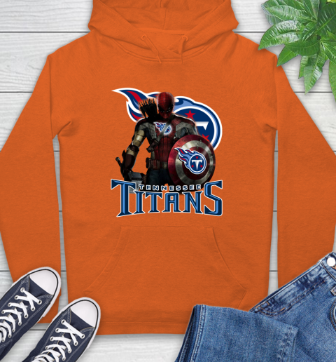 NFL Captain America Thor Spider Man Hawkeye Avengers Endgame Football Tennessee Titans Hoodie 5