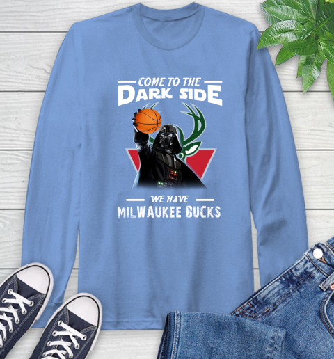 NBA Come To The Dark Side We Have Milwaukee Bucks Star Wars Darth Vader Basketball Long Sleeve T-Shirt 12