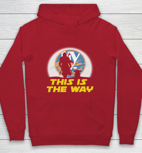 New York Islanders NHL Ice Hockey Star Wars Yoda And Mandalorian This Is The Way Youth Hoodie 7