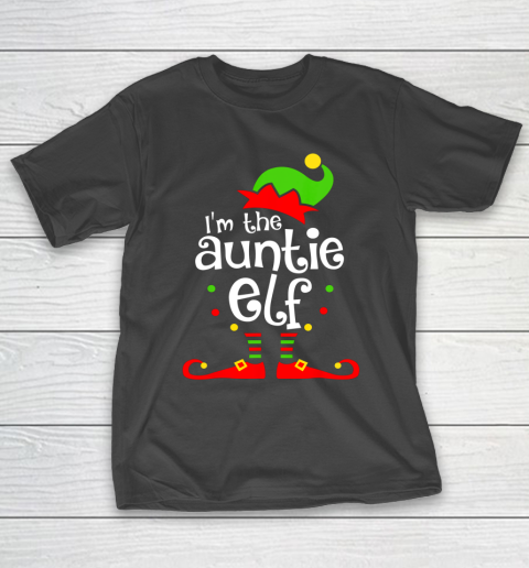 Auntie Elf Christmas Costume Aunt Matching Family Xmas T-Shirt