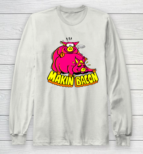 Makin Bacon Long Sleeve T Shirt Tee For Sports