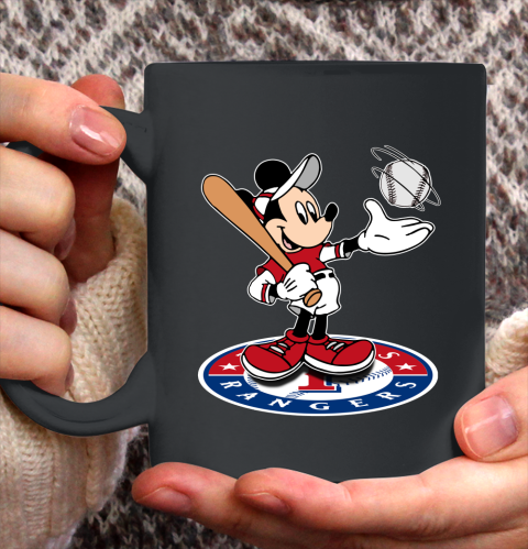 MLB Baseball Texas Rangers Cheerful Mickey Disney Shirt Ceramic Mug 15oz