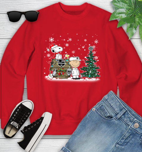NHL Los Angeles Kings Snoopy Charlie Brown Woodstock Christmas Stanley Cup Hockey Youth Sweatshirt 8