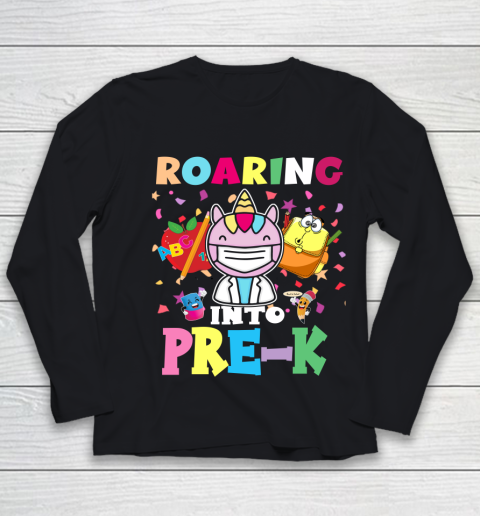 Back to school shirt Roaring into Pre K Youth Long Sleeve