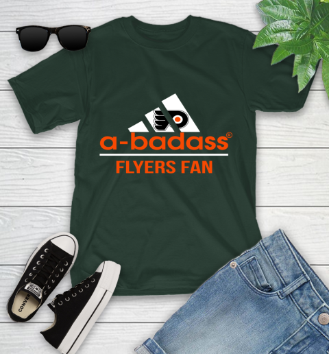 NHL A Badass Philadelphia Flyers Fan Adidas Hockey Sports Youth T-Shirt 5