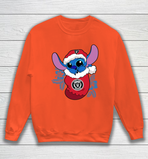 Oakland Raiders Christmas Stitch In The Sock Funny Disney NFL Sweatshirt 4